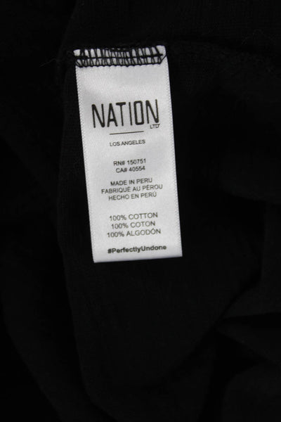 Nation LTD Womens Basic Black Cotton Button-Up Top Long Sleeve Size XS