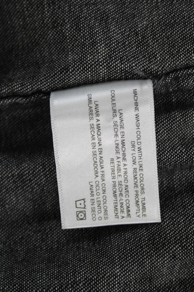 AG Adriano Goldschmied Women Dark Gray Cotton Button-Up Top Long Sleeve Size S
