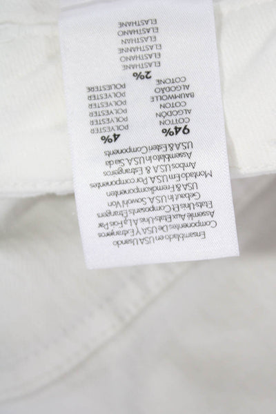 Mother Womens Cropped Cargo Pants White High Rise Button Fly Size 23