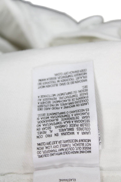 Mother Womens Cropped Cargo Pants White High Rise Button Fly Size 23