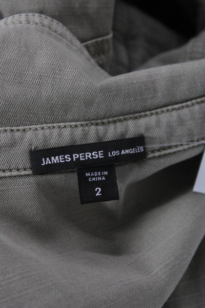 James Perse Women Jumpsuit Beige V Neck Long Sleeve Size 2