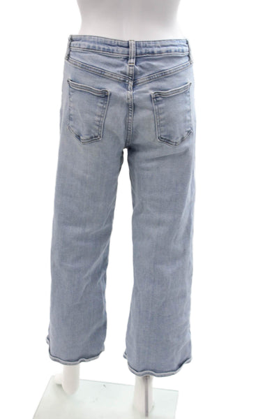 Just Black Denim Womens Cropped Wide Leg Light Blue High Rise Jeans Size 28
