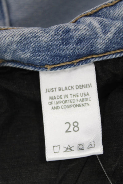 Just Black Denim Womens Cropped Wide Leg Light Blue High Rise Jeans Size 28