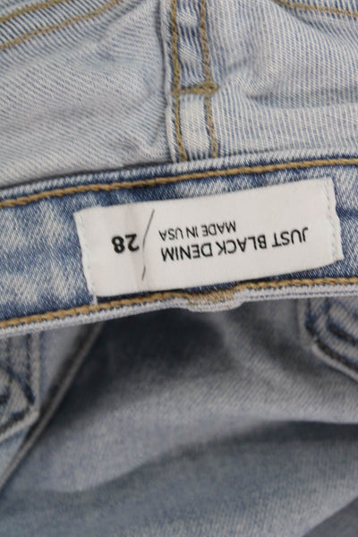 Just Black Denim Womens Cropped Wide Leg Light Blue High Rise Jeans Size 28