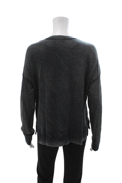 Sundry Women Pullover Sweatshirts Dark Gray Graphic Quote Crew Neck Size 2