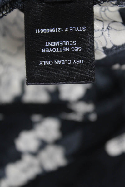 Rebecca Taylor Women Floral Black Silk Blend Button-Up Blouse Size S