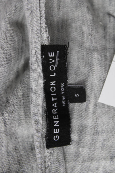 Generation Love Women Basic Linen Sleeveless Tank Gray Round Neck Size S