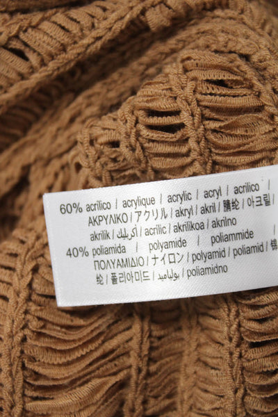 Zara Unisex Bohemian Sleeveless Crew Neck Pullover Sweater Brown Size M