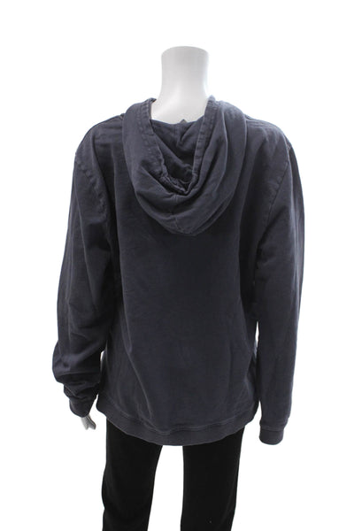 ONIA Unisex Pullover Hoodie Dark Blue 100% Cotton Long Sleeve Size L