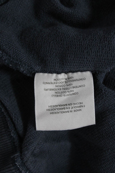 ONIA Unisex Pullover Hoodie Dark Blue 100% Cotton Long Sleeve Size L