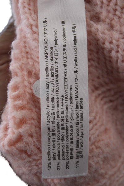 Zara Unisex Pink Floral Cardigan Acrylic Wool Long Sleeve Size S