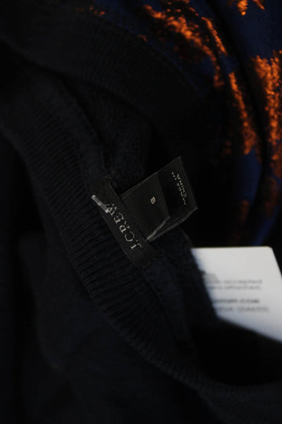 J Crew Womens Pullover Sweatshirt Dark Blue Floral Cotton Size S