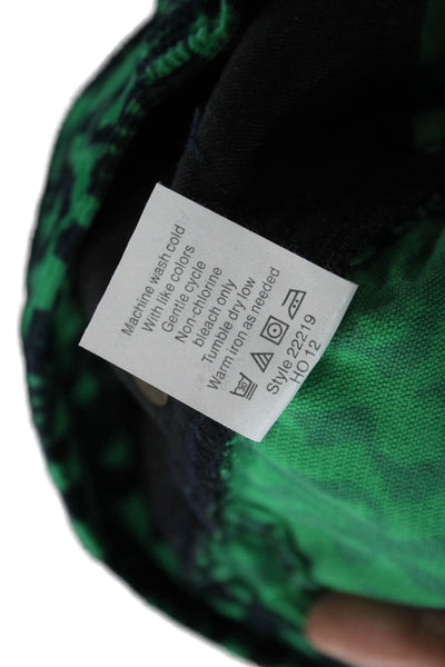 J Crew Women Ankle Cropped Green Pants Button 99% Cotton Size 27