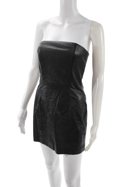 Mason Women Mini Bodycon Dress Black Polyester Sleeveless Hook & Eye Size 4