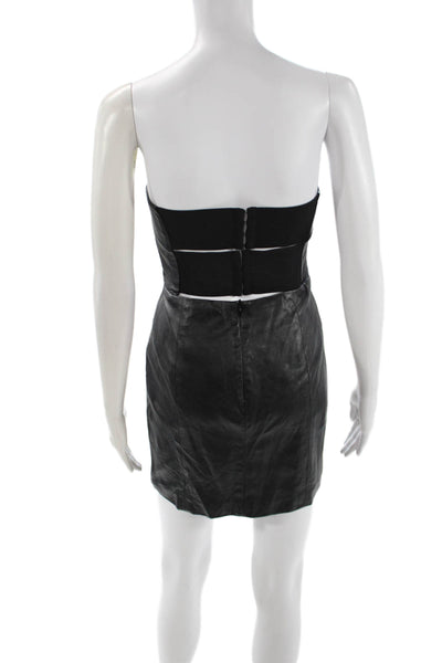 Mason Women Mini Bodycon Dress Black Polyester Sleeveless Hook & Eye Size 4