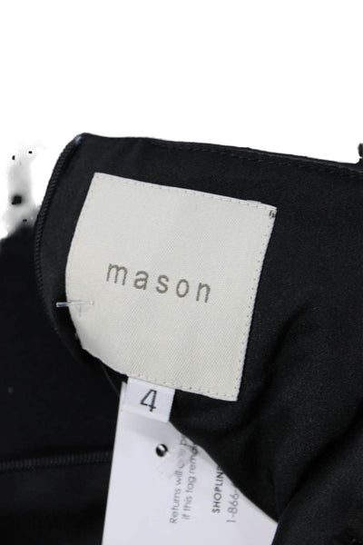 Mason Women Mini Bodycon Dress Black Polyester Sleeveless Hook & Eye Size 4