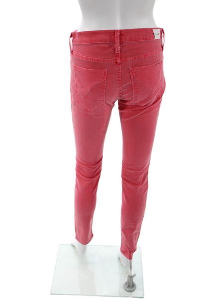 Hudson Womens Jeggings Red High Rise Button Size 26