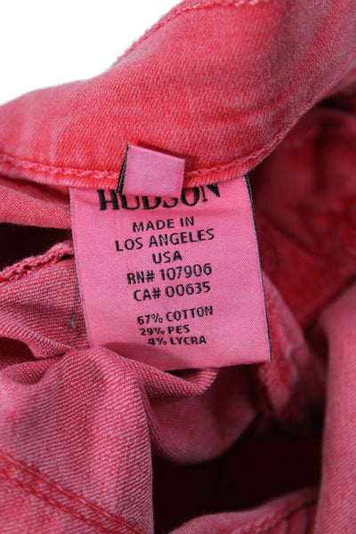 Hudson Womens Jeggings Red High Rise Button Size 26