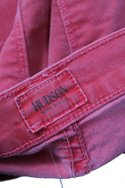 Hudson Womens Jeggings Red High Rise Button Size 26