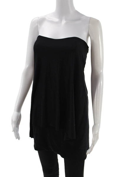 Laila Azhar Womens Silk Black Sleeveless Zip Blouse Solid Designer Size XS