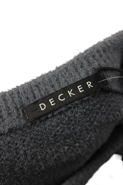 Decker Unisex Pullover Sweater Dark Gray Crew Neck Long Sleeve Size S