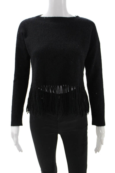 The Perfext Unisex Pullover Sweater Black Long Sleeve Round Neck Size S