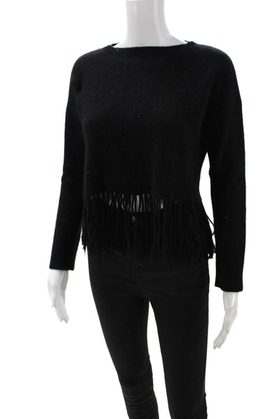 The Perfext Unisex Pullover Sweater Black Long Sleeve Round Neck Size S