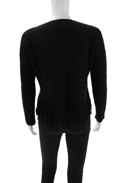 The Perfext Unisex Pullover Sweater Black Long Sleeve Round Neck Size S