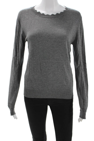 Decker Unisex Gray Pullover Sweater Round Neck Long Sleeve Size M