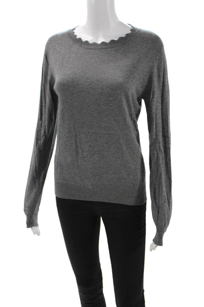 Decker Unisex Gray Pullover Sweater Round Neck Long Sleeve Size M
