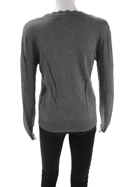Decker Unisex Gray Pullover Sweater Round Neck Long Sleeve Size M