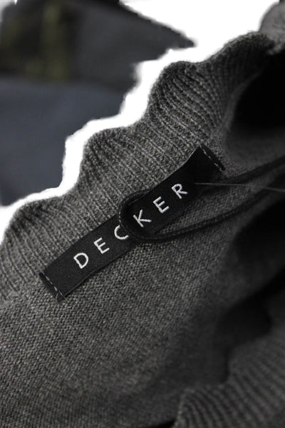 Decker Unisex Gray Pullover Sweater Round Neck Long Sleeve Size M