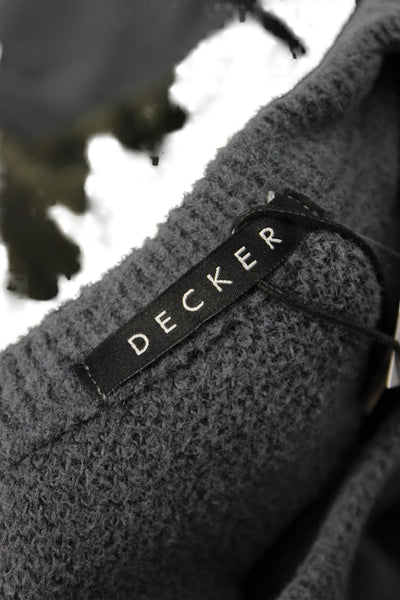Decker Unisex Pullover Sweater Dark Gray Crew Neck Long Sleeve Size M
