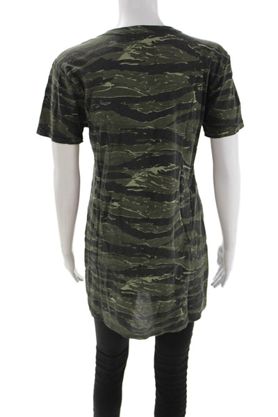 Current/Elliott Women T-Shirt Dress Black Camouflage Cotton Short Sleeve Size 1