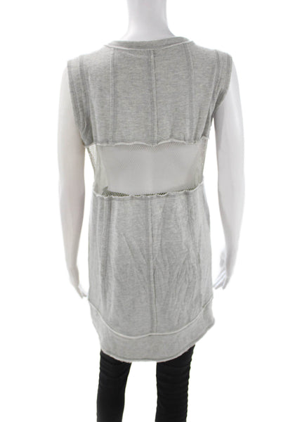 Heartloom Women Sleeveless Tunic Tank Gray Round Neck Poly Cotton Petite Size S