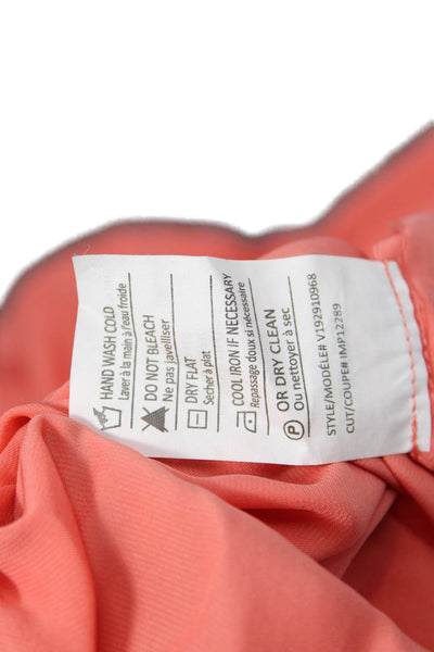 Vince Women Orange 100% Cotton Long Sleeve Blouse Round Neck Button Size 6