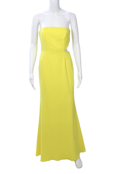Jay Godfrey Womens Yellow Maxi Dress Sleeveless Hook & Eye Size 4