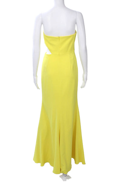 Jay Godfrey Womens Yellow Maxi Dress Sleeveless Hook & Eye Size 4