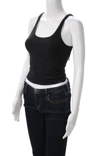 TNA Women Black Polyester Square Neck Camisole Button Sleeveless Size XS