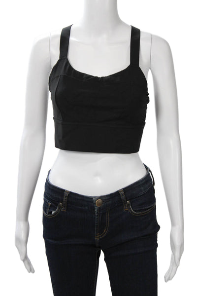 Athleta Womens Crisscross Back Sleeveless Sports Bra Black Size M