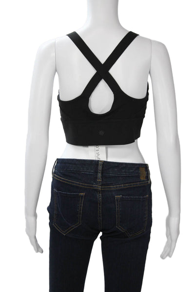Athleta Womens Crisscross Back Sleeveless Sports Bra Black Size M