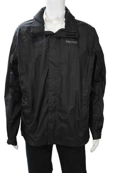 Marmot Mens Windbreaker Black Nylon Hook and Loop Size XL