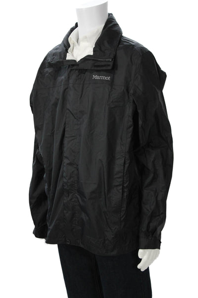 Marmot Mens Windbreaker Black Nylon Hook and Loop Size XL