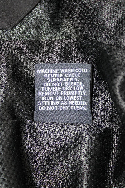 London Fog Mens Black Collared Button Windbreaker Polyester Nylon Size XL