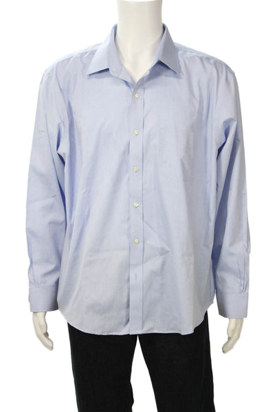 Brooks Brothers Mens Cotton Collared Pocketed Button Down Shirt Blue Size 17