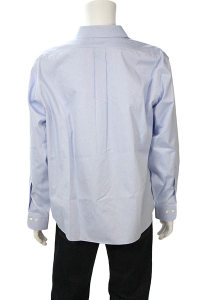 Brooks Brothers Mens Cotton Collared Pocketed Button Down Shirt Blue Size 17