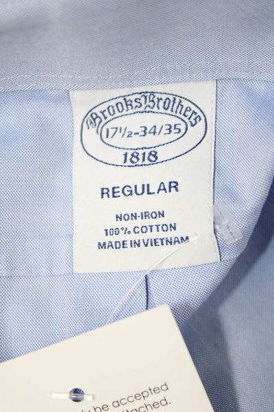 Brooks Brothers Mens Cotton Collared Pocketed Button Down Shirt Blue Size 17