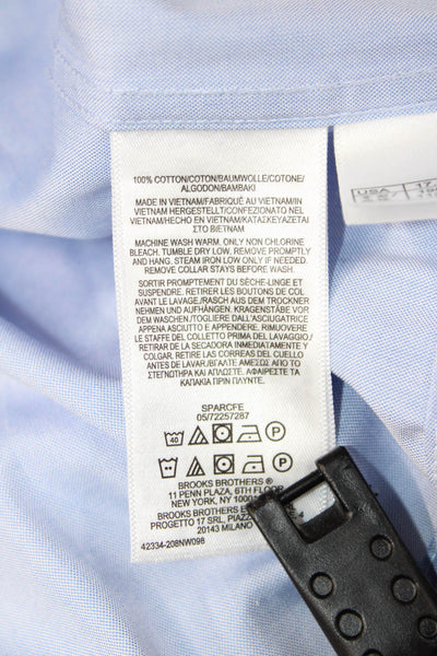 Brooks Brothers Mens Cotton Collared Pocketed Button Down Shirt Blue Size 17