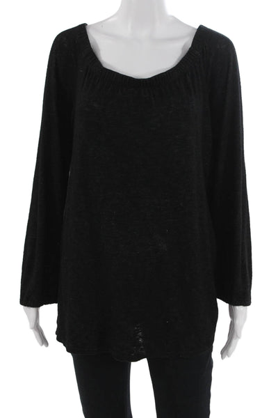 Velvet by Graham & Spencer Women Black Round Neck Long Sleeve Tunic Size L
