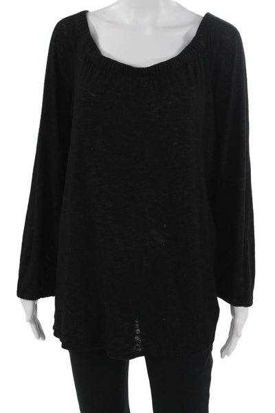 Velvet by Graham & Spencer Women Black Round Neck Long Sleeve Tunic Size L